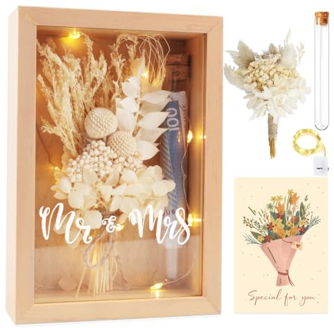 Hochzeit Geldgeschenk Verpackung, LED Hochzeitsgeschenke für Brautpaar | Mr & Mrs Geschenkbox, Karte Geschenk Hochzeit, Hochzeitsgeschenk Geld, Geschenk für Hochzeit Verlobung Jahrestag