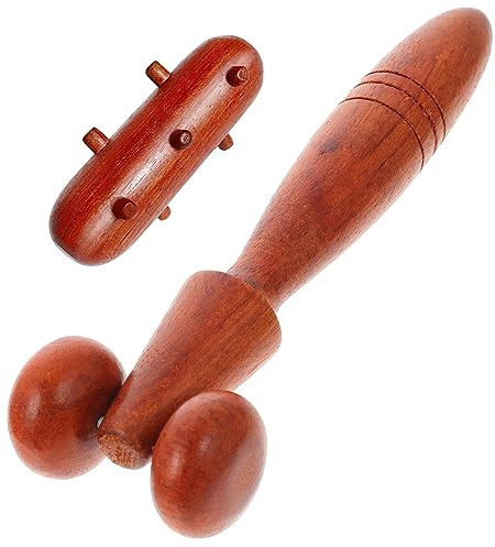 VALICLUD 2stücke Holz Muskelmassagegerät Massagestab für Tiefenentspannung Körperentspannung mit Ergonomischem Design für Myofasziale Schmerzlinderung