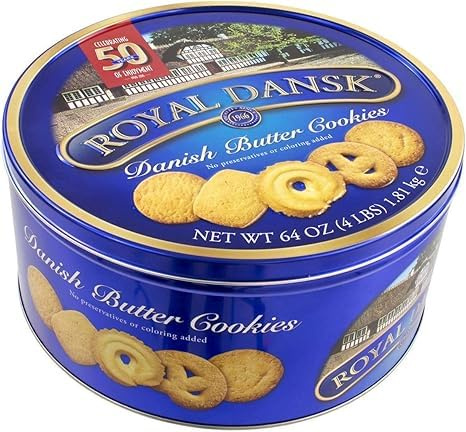 Royal Dansk Danish Butter Cookies 1.81kg Tin – Classic Assorted Biscuits – Sweet & Buttery – Large Family Size Cookie Tin – Great for Gifting & Sharing
