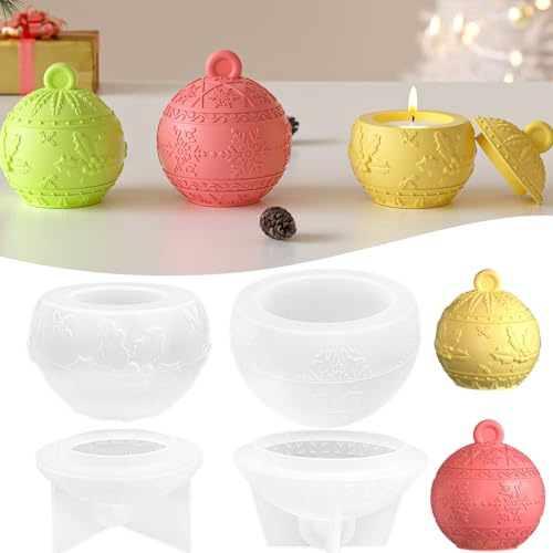 TZEKING 4 Pezzi Stampi in Candela Silicone per Case,Stampi Silicone Barattolo Candela Fai da Te,Stampo per Portacandele