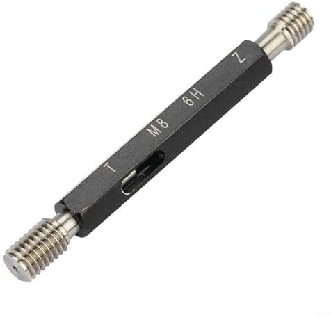 Jauge de filetage en acier M8 x 1,25 6H, jauge de mesure industrielle, outil de réparation de taraudage à vis non revêtue pour inspection industrielle