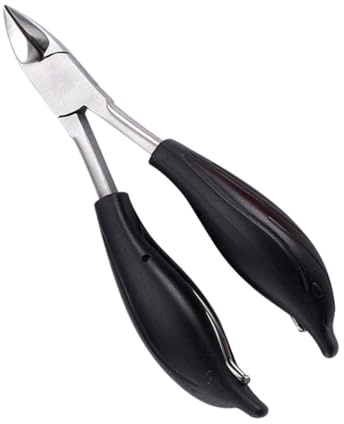 VALICLUD Edelstahl Nagelzange mit Doppelter Feder Schwarzer Nageltrimmer für Präzises Schneiden Kompakte Fußnagelzange für Ingrown Nails Komfortabler Pp griff Professionelles
