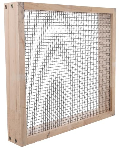AKOOSY Tamis à Compost de Jardin en Bois avec Maille Métallique 5x5 Mm, Tamis à Terre Fin pour Compostage et Tri du Sol, Outil Manuel de Jardinage Polyvalent pour Potager et Aménagement