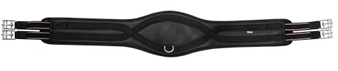 Imperial Riding Springgurt IRH Cross Wave, Stollengurt mit atmungsaktiver Polsterung und elastischen Riemen, Schwarz, 135cm