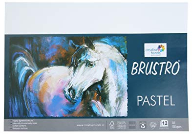 Brustro Artists Pastellpapper 160 GSM A4 vit 2 paket (varje paket innehåller 12 ark)