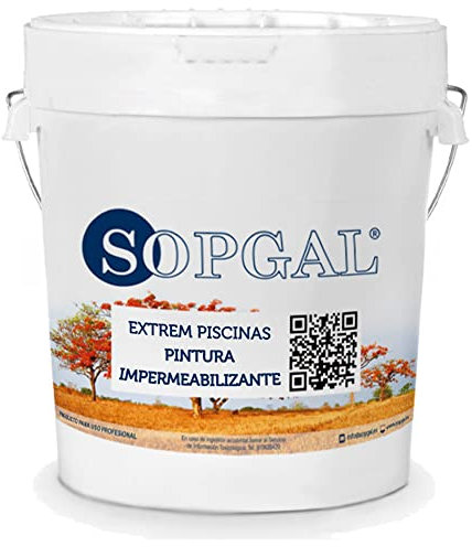 Sopgal Peinture pour Extrem Piscines (20 kg, Bleue) - Imperméabilise et protège les piscines, bassins, fontaines, réservois d'eau... Résistant aux UV