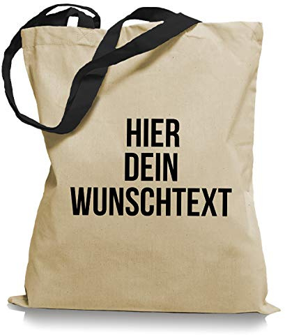 Ma2ca Stoffbeutel Jutebeutel mit Wunschtext/Selber gestalten mit dem Amazon T-Shirt Designer/Beutel Druck/Designertool Tragetasche/Bag/Jutebeutel WM2