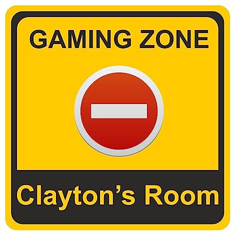 Gaming Zone - No Entry Kids Bedroom Door Sign Personalised For You - Any Name! Door Plaque,Girls/Boys,Nursery,Decor,Kids Room,Games