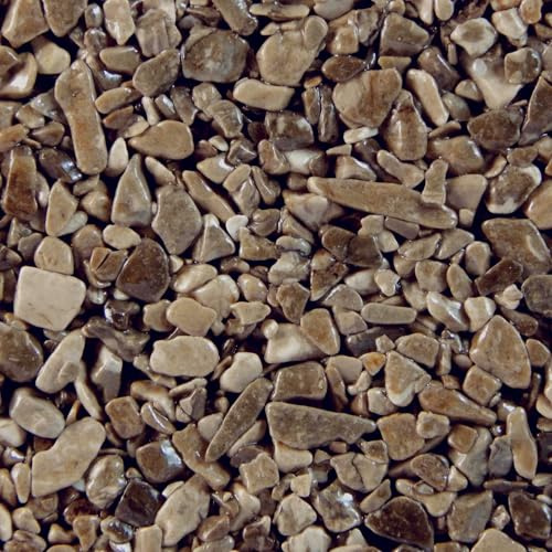 Terralith Steinteppich Marmor Komplett-Set für 1qm - Körnung: mittel - 4-6mm mit Epoxidharz Bindemittel - für Innen in braun (marrone)