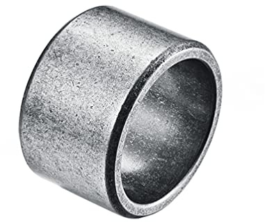 HIJONES Herren Edelstahl 15mm breit schlicht Statement Ehering Big Ring Matt gebürstetes Finish Hip Hop