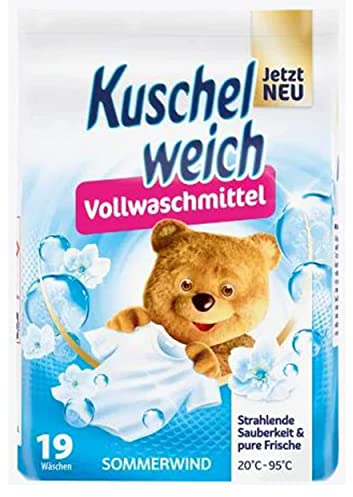 Kuschelweich Vollwaschmittel Pulver - für 19 Wäschen, hautverträglich, mikroplastikfrei, vegan - 1,2 kg - Sommerwind
