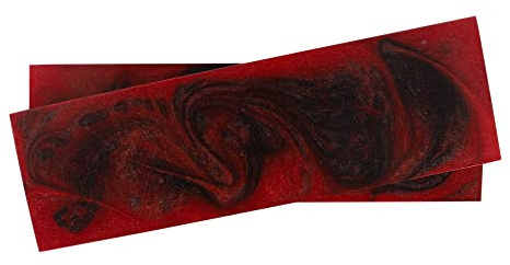 Buddha4all Resin Knife Scales Streaked Scales Fixed Blade Hunting Knife Pair Handles Material for Knifes (Cherry)