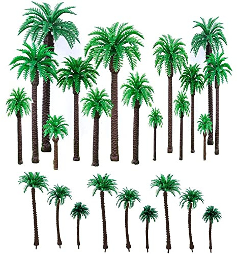 25 Stück Palm Baum Modell, Kunststoff Palme, Mini Landschaft, für Alle Landschaften Cake Topper Dekoration Diorama Modelle Architekturbäume