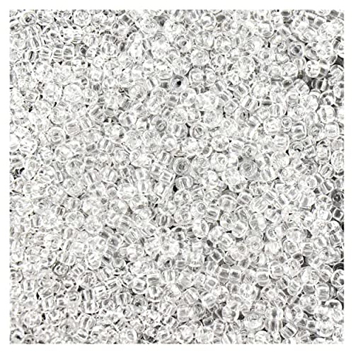 2600pcs (20g) Rocailles Preciosa Ornela 11/0, Glass Seed Beads, Czech Republic, 00050 Crystal