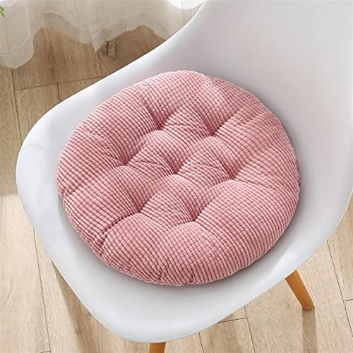 Stuhlpolster Runde Stuhl Sitzpolster Für Esszimmerstühle Gepolsterte Kissen Für Drinnen Und Draußen Für Garten Terrasse Zuhause Küche Büro (Color : Pink, Size : 48x48cm)