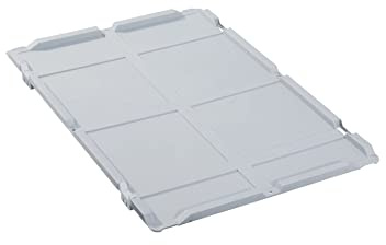 Scharnierdeckel Eurobox NextGen | BxT 60x40cm | Ohne Scharnierbeschläge | Grau | Eurobehälter, Transportbox, Transportbehälter, Stapelbehälter