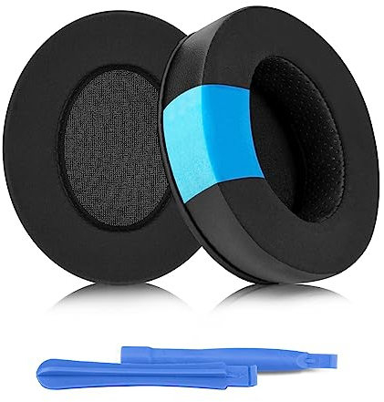 ELZO Coussinets de Rechange pour Audio-Technica ATH M50XBT M50X M40X,HyperX Cloud/Flight/Alpha/Stinger SteelSeries Arctis 7X/9X/Pro Coussinets de Rechange pour Casque Audio (Gel Refroidissant Noir)