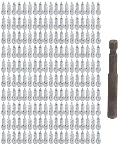 Reifenspikes, 200 Stück 4 X 12 Mm Reifenspikes, Rutschfeste, Fallende Spikes Mit Bohrhülse, Ausgestattet Mit Installationswerkzeugen, Schneereifenspikes Für Offroad-Reifen