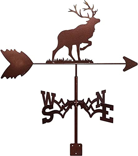 Windfahne Wetterfahne Hirsch, Dekoration Wetterfahne, Windrichtungsanzeiger Kit Outdoor Garten Rasen Metallhalterung Outdoor Garten Hof Wetterfahne