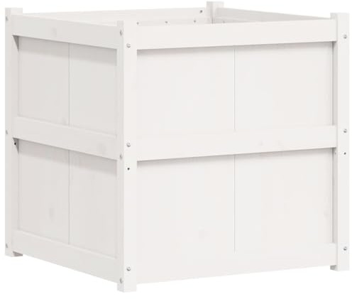 vidaXL Jardinière Blanc 70x70x70 cm Bois de pin Massif