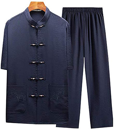 Tai Chi-Kleidung, bedruckt, für Herren, Damen, Jungen, Damen, traditionelle chinesische Kampfkunst, Wing Chun, Boxen, Karate, Leinen, Taekwondo-Kleidung, Geschenk (B 3XL) (CM)