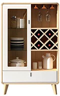 MOOWI Weinschrank Weißer eintüriger Weinschrank, Mehrzweck-Weinbarschrank, Wohnzimmer, einfaches freistehendes Weinlager-Sideboard Barschrank