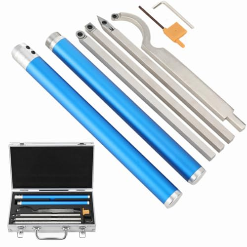 Lfhelper Carbide Tipped Wood Lathe Turning Tools Set Drechseleisen Set Hartmetallbestücktes Holzdrehwerkzeug Schwanenhals Hohlmeißel Kreis/Viereck/Diamant Hartmetallfräserschäfte Erweiterbarer Griff