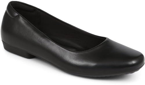 Pavers Rounded-Toe Ballet Flats - Black Size 5