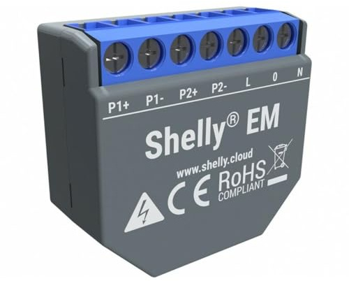 Shelly Módulo Doble Medidor Automatización WiFi Em + Core 50A