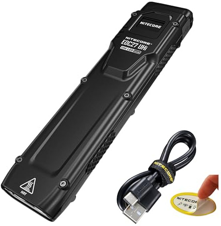 Nitecore EDC27 UHi 3100 Lumen flache EDC Taschenlampe, USB-C wiederaufladbar, High Lumen Slim mit Digitalanzeige und LumenTac-Gehäuse