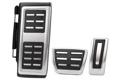 Pedalkappen Auto Pedale LHD at MT Pedal Pad Abdeckung Für Skoda Für KAMIQ Für Combi Für Scala Für Octavia 2017 2018 2019 2020 2021 2022 2023 Fußstütze Pedale(3 Pcs at with Rest)