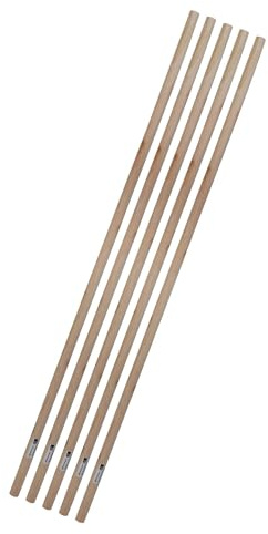 KMJ® Wooden Broom Handle (5 - Count) – Sturdy Wood Pole for Brooms, Mops & Brushes – Durable Wooden Handles for Tools and Cleaning Equipment - (Size 120 X 2.3 Cm)