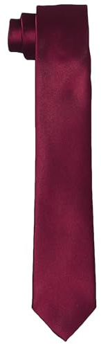 DonDon Krawatten für Herren handgefertigt Seiden-Look 6 cm Krawatte Bordeauxrot