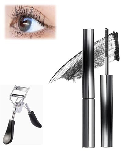 Facelove Iron Eye Iron Curl Mascara, 3D Curling Eyelash Iron Mascara, Long Lasting Lifting & Waterproof and Sweatproof Mascara, For Women (Schwarz)