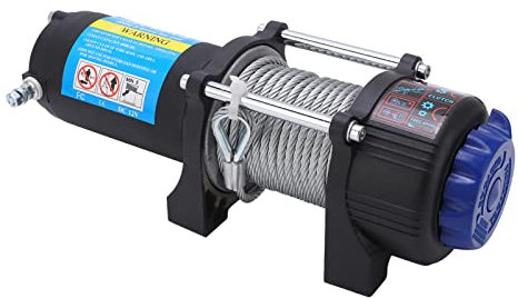 Cabrestante Eléctrico de Acero Inoxidable 4000LB 12V con Control Remoto Inalámbrico, Cabrestante Eléctrico Impermeable para Vehículo Todoterreno ATV UTV