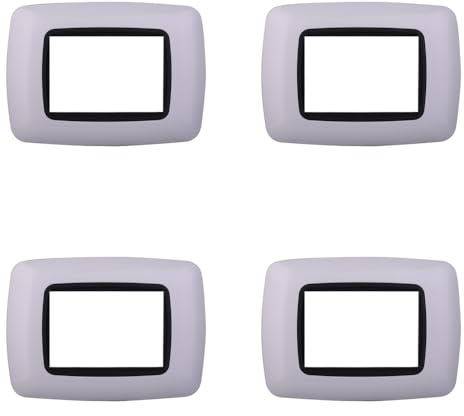 4 Pezzi, Placca compatibile Con Bticino Living, Placche Plastica Bombata 3/4/7 posti, per supporti blu - kit 4 pz