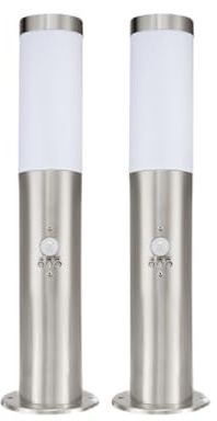 2x Wegeleuchte Edelstahl mit Bewegungsmelder 45cm Außenleuchte Wegbeleuchtung Gartenleuchte Strom Pollerleuchte Aussenlampe Strom E27