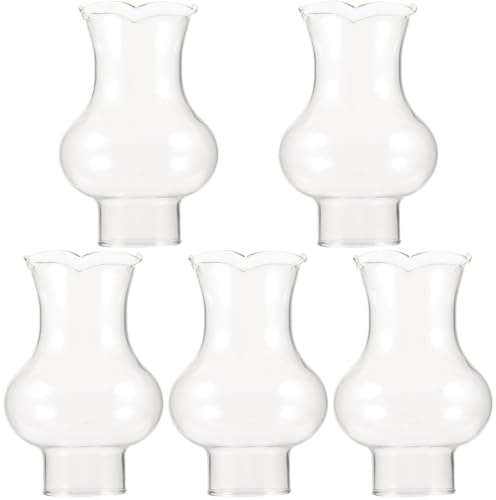 Amosfun 5 Pièces Abat-Jour en Verre surligneur Professionnel ramequins pour friteuse à air vibesretro bouda Decoration Interieure Couvercle de Lampe à Huile Transparent teinter Un Verre