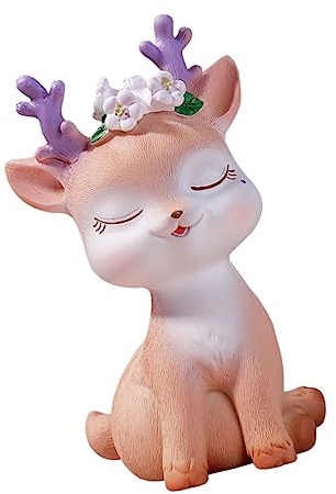 OUNONA 1 Pz. Ornamento Di Cervo Fornitura Di Compleanno Figurine Torta Miniature Di Renne Decorazioni Per Cartoni Animati Da Scrivania Figurina Decorazione Figure Di Renne Casa Resina