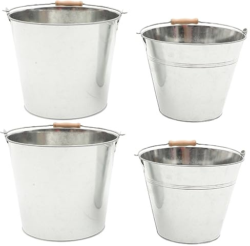 SOIMISS 2pcs Large Capacity BBQ Charcoal Barrel Metal Ash Storage Bucket for Grill Outdoor Cooking Event