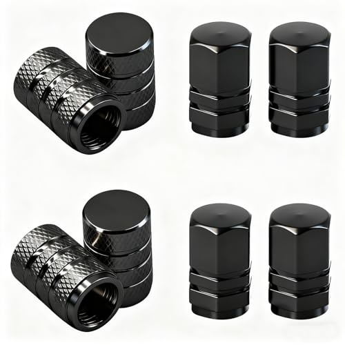 8 Pcs Car Tyre Valve Caps, Dust Caps for Car Tyres, Universal Tyre Dust Caps, Tyre Caps Black for Motorcycles, Cars, Bicycles, Trucks