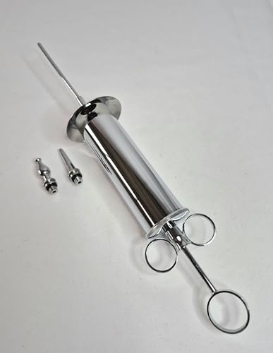 Professional Medical Grade Ear Syringe, Chrome Plated Metal, 4 oz Capacity, with Interchangeable Tips, Reusable Irrigation Cleaning Tool
