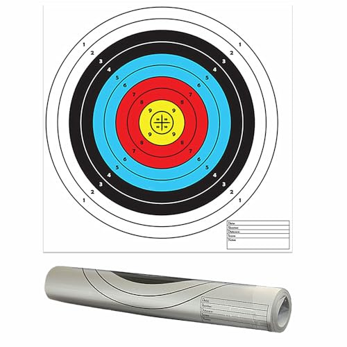 ProWildGear 50 st/set 43 x 43 cm pappersmålningar för archery skott, 10 ringar 5 färger bullseye Targets för skjutpistol airsoft