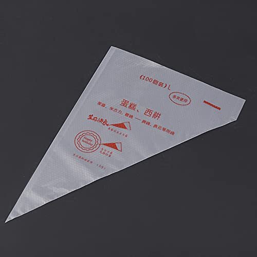 OEBUAFI Manga Pastelera, Plástico de Calidad Alimentaria, Manga Pastelera Resistente, Paquete de 100, Ideal para Decoración de Pasteles y Magdalenas (L)