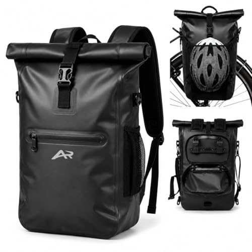 AeroRide Fahrradtasche Gepäckträger 3in1: Gepäckträgertasche als Rucksack & Umhängetasche | 23L Wasserdicht | Laptopfach | Reflektierend