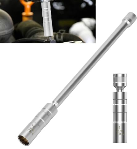 Tändstiftsnyckel, 2 stycken, tändstiftsnyckel 14 mm med långt handtag, tändstiftsnyckel 16 mm, 3/8 tums fyrkantsdrift, tändstiftsnyckelsats, för borttagning av tändstift