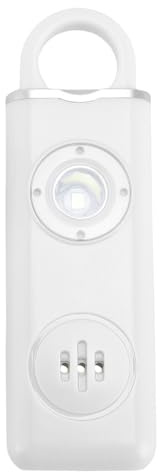Plyisty Alarme de sécurité, Sirène Forte de 130 DB avec Lumière Stroboscopique LED, Porte-clés étanche pour Protection d'urgence des Femmes (White)