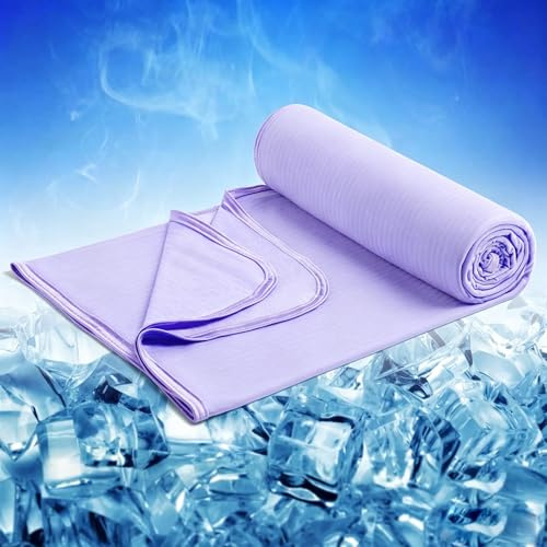Marchpower Sommardyna 200×220 cm, ARC-Chill sängdyna med japansk kylfiber Q-MAX>0,5, andningsbar, mjuk, antistatisk, två sidor, lindrar svettning och förbättrar sömnen för säng, soffa – Lila