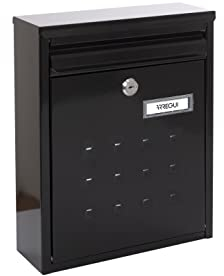 ARREGUI Dime V1324 Cassetta Postale Individuale in Acciaio, Cassetta della Posta da Parete, Cassetta Postale Componibile, Fondo Stretto, Dimensione M (DIN A4 e Riviste), Nero