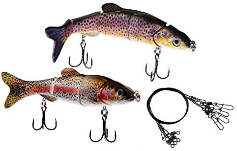 PetrisCatch 2er Wobbler Set + 4 Stahlvorfächer, 16cm Forellen, Owner Drillinge